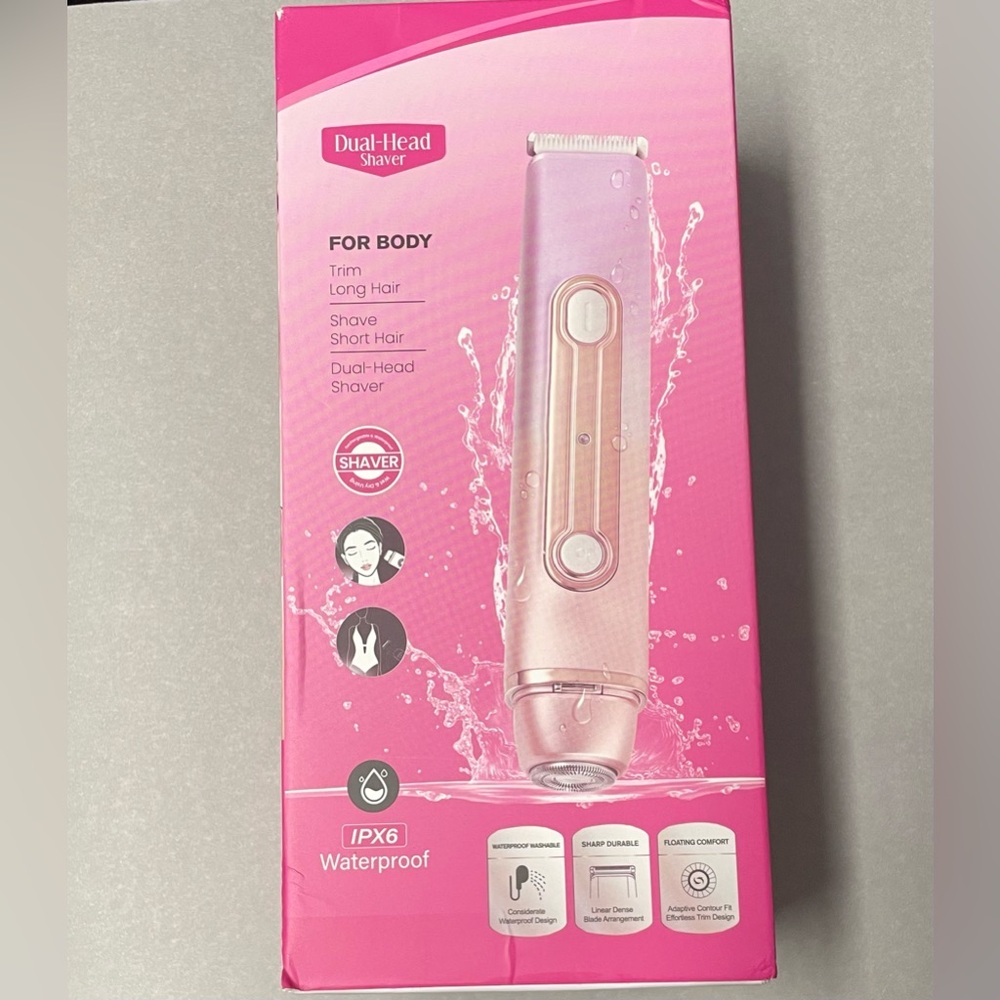 2-in-1 Bikini Trimmer for Women, Dual Head Electric Razor, IPX7 Waterproof - Picture 8 of 11